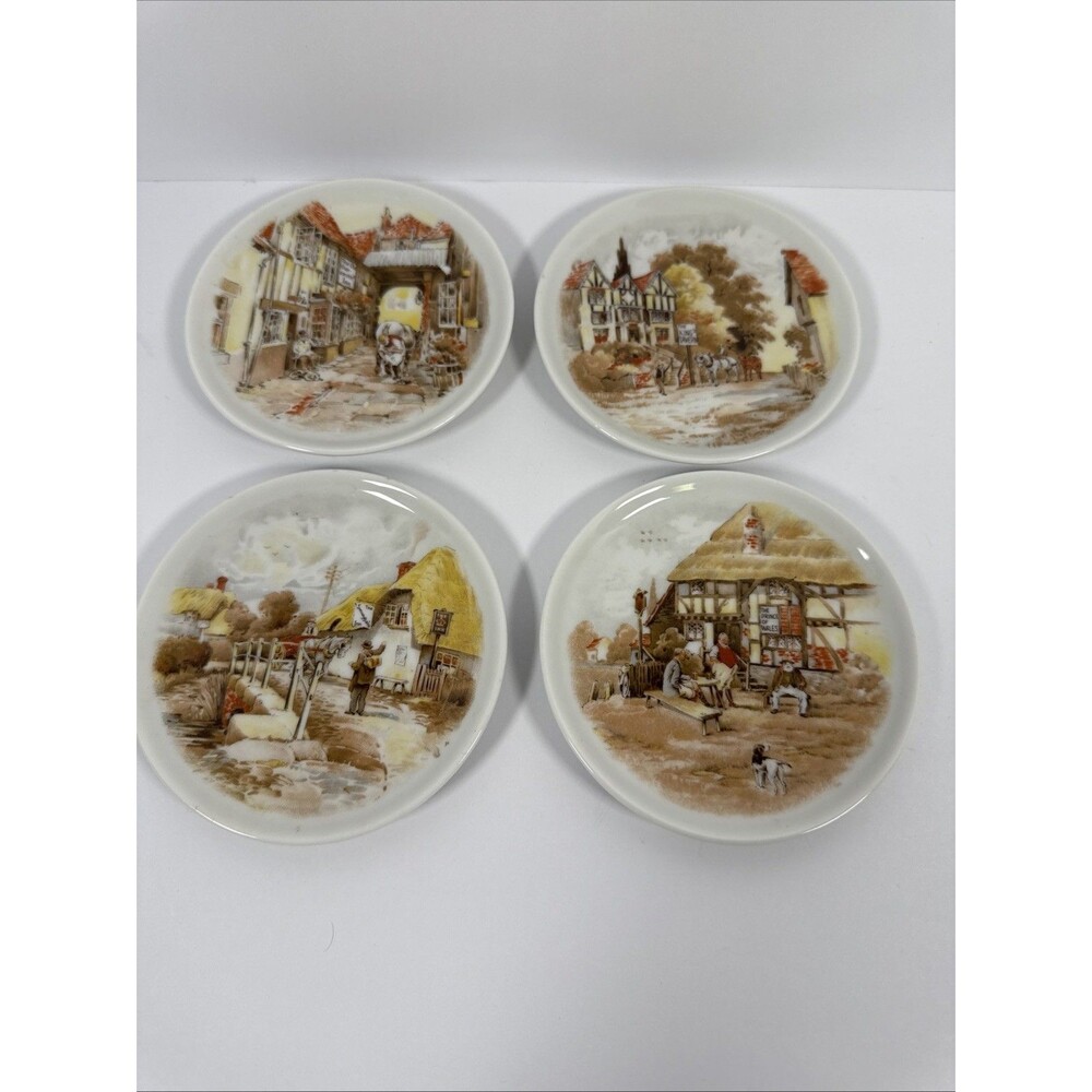 4x Vintage Porcelain Coasters RASTAL Lot